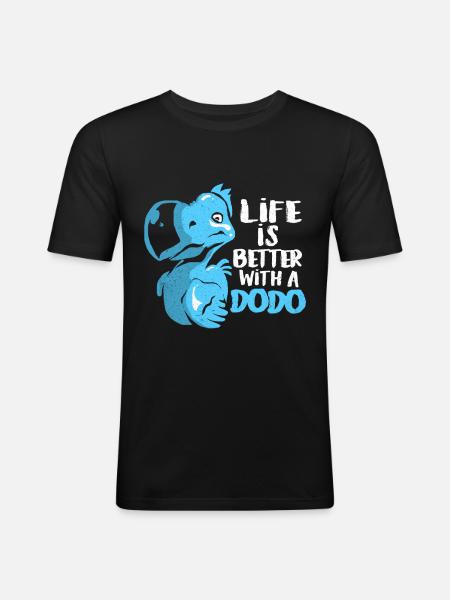 Dodo - Männer Slim Fit T-Shirt - Schwarz