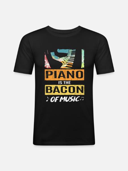 piano - Men's Slim Fit T-Shirt - black