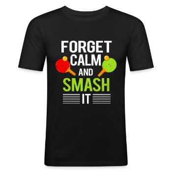 Tennis de table - T-shirt près du corps Homme - noir - Devant - Nik (191cm)