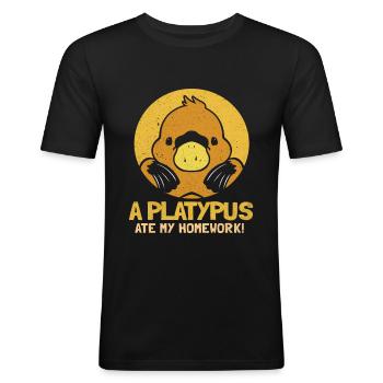 Platypus - Men's Slim Fit T-Shirt - black - Front - Nik (191cm)