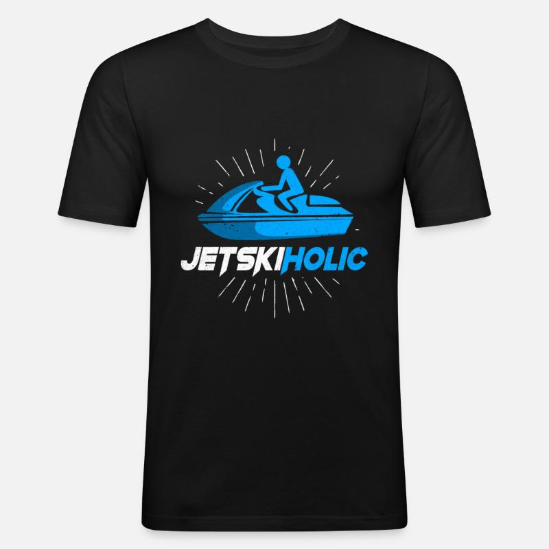 Jetski - Männer Slim Fit T-Shirt - Schwarz