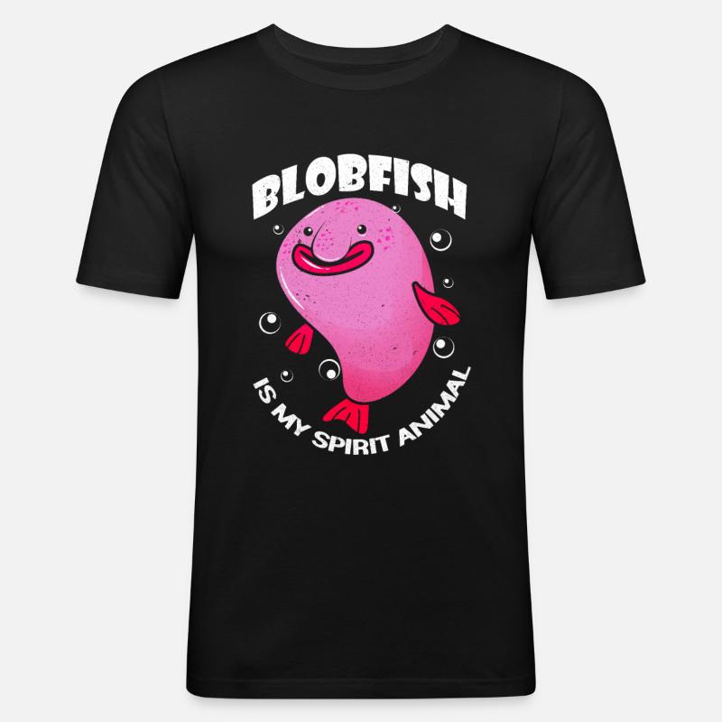 Blobfisch - Männer Slim Fit T-Shirt - Schwarz