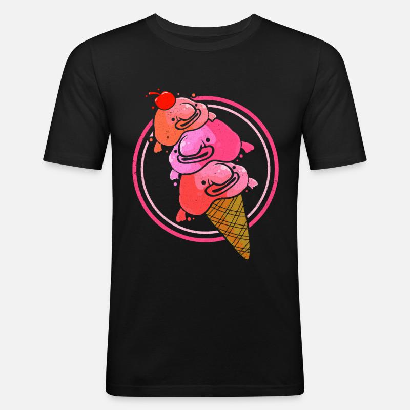 Blobfisch - Männer Slim Fit T-Shirt - Schwarz