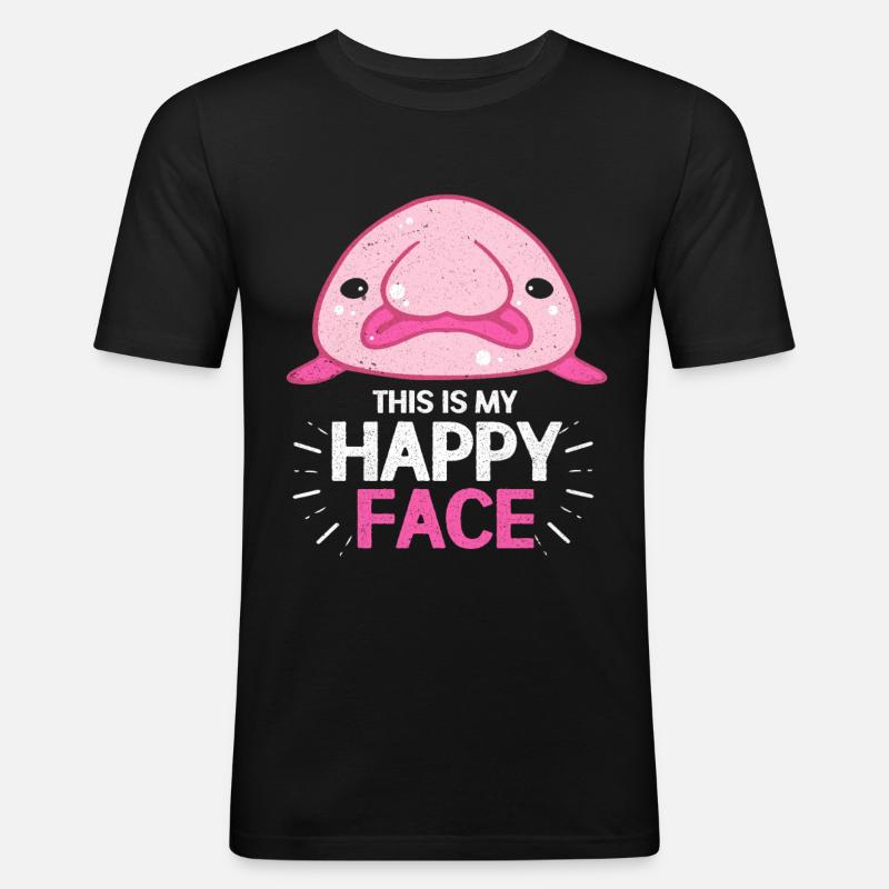 Blobfisch - Männer Slim Fit T-Shirt - Schwarz