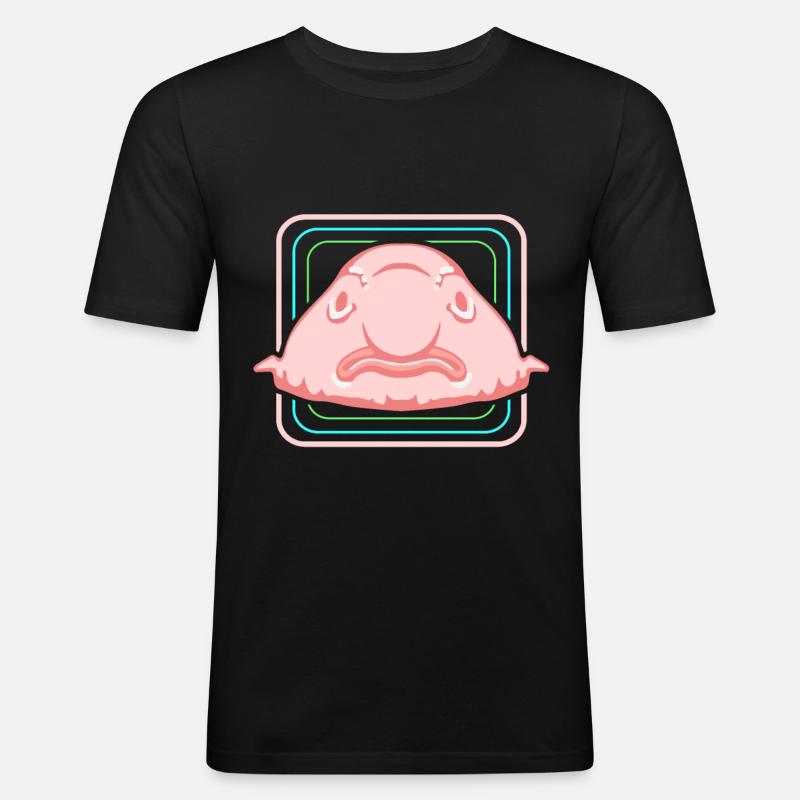 Blobfisch Tiefsee Grumpy Introvertiert Geschenk - Männer Slim Fit T-Shirt - Schwarz