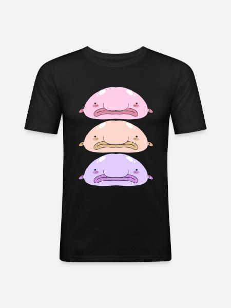 Blobfisch Tiefsee Grumpy Introvertiert Geschenk - Männer Slim Fit T-Shirt - Schwarz