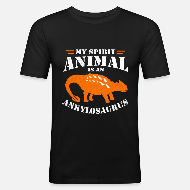 Ankylosaurus - Männer Slim Fit T-Shirt - Schwarz