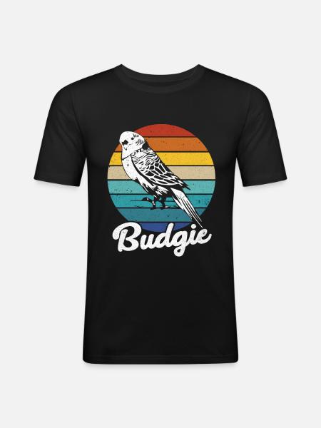 Perruche - T-shirt près du corps Homme - noir
