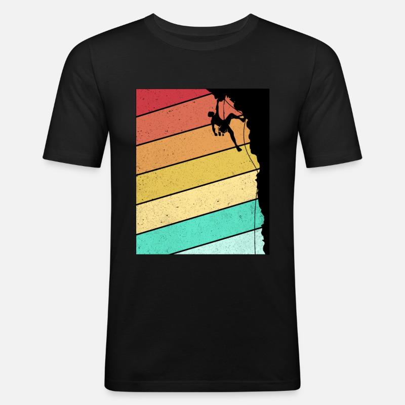 Klettern - Männer Slim Fit T-Shirt - Schwarz