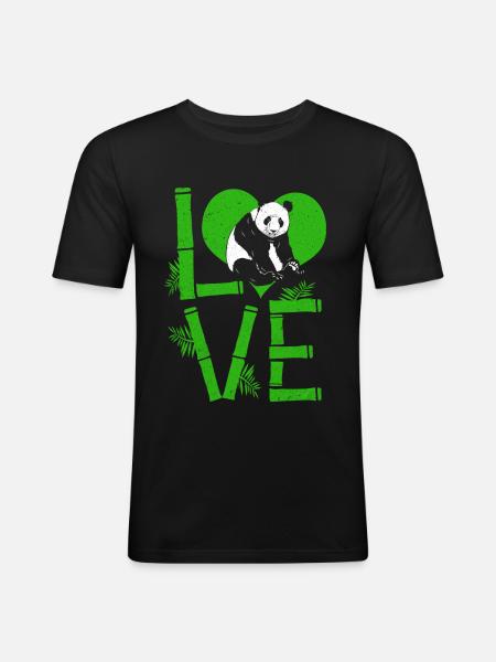 Panda - T-shirt près du corps Homme - noir