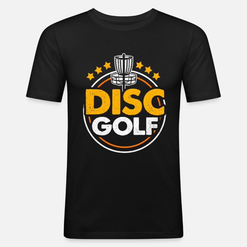 Frisbee - Männer Slim Fit T-Shirt - Schwarz