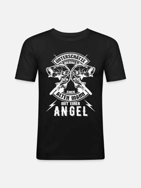 Fishing Angler Saying - Men's Slim Fit T-Shirt - black