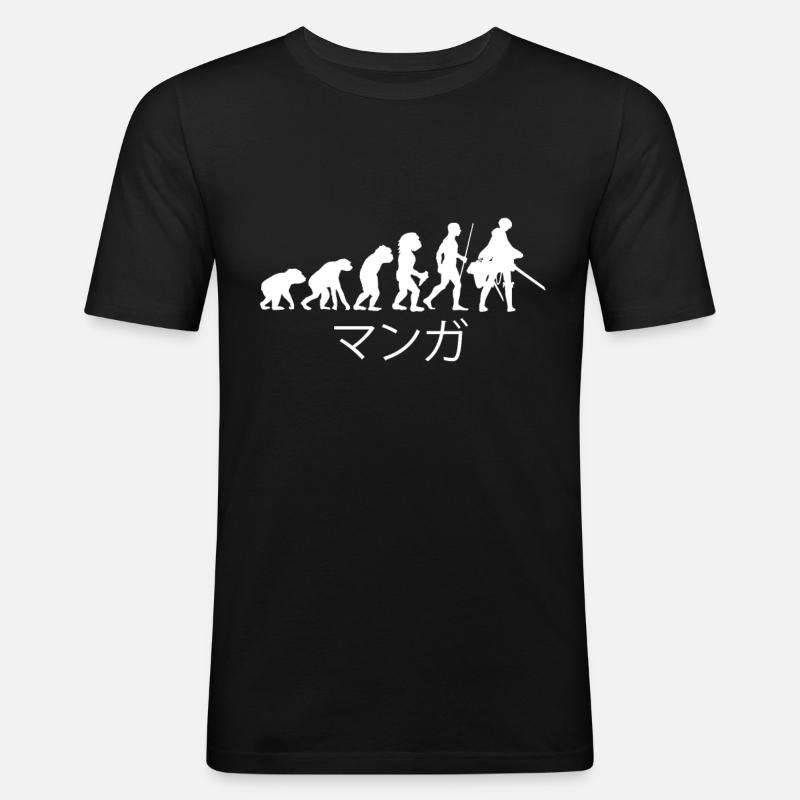Évolution de l'anime - T-shirt près du corps Homme - noir