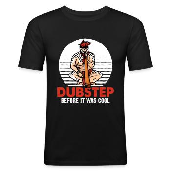 Didgeridoo Dubstep before it was cool - Männer Slim Fit T-Shirt - Schwarz - Vorne - Nik (191cm)