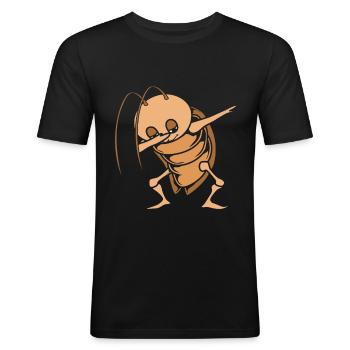 Kakerlake - Männer Slim Fit T-Shirt - Schwarz - Vorne - Nik (191cm)