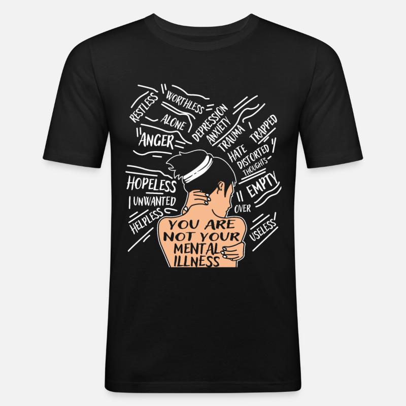 Depression - Männer Slim Fit T-Shirt - Schwarz