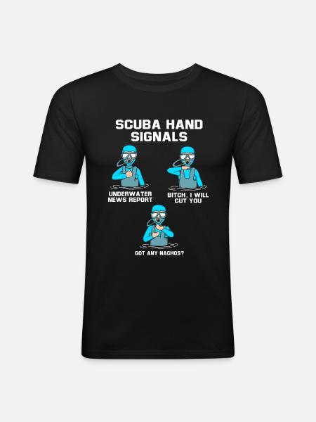 Diver Hand sign Scuba Diving - Men's Slim Fit T-Shirt - black