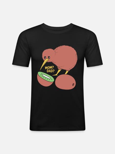 kiwi-oiseau kiwi - T-shirt près du corps Homme - noir
