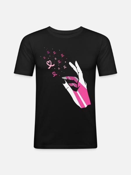 Bröstcancer bröstcancer månad bröstcancer loop - Slim Fit T-shirt herr - svart