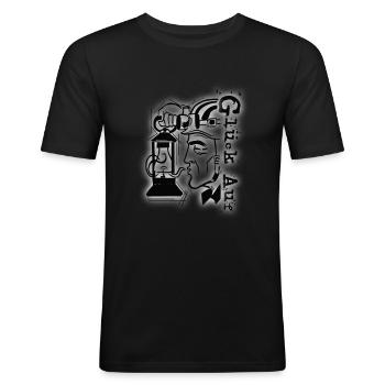 Glück Auf Ruhrpott Ruhrgebiet Zeche - Männer Slim Fit T-Shirt - Schwarz - Vorne - Nik (191cm)