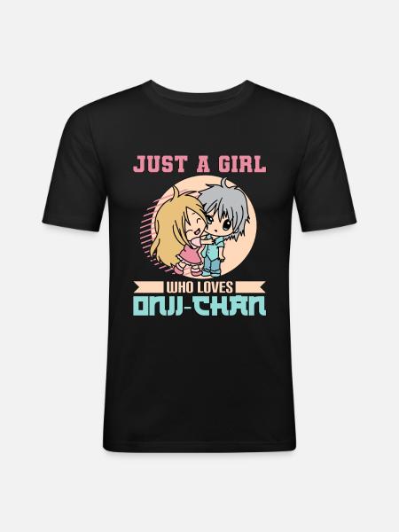 Oniichan Anime Meme Hentai Gift - Men's Slim Fit T-Shirt - black