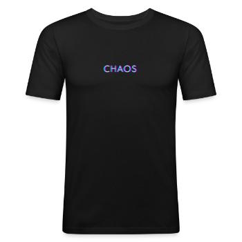 Chaos Anaglyph 3D Glitch Effekt Geschenk - Männer Slim Fit T-Shirt - Schwarz - Vorne - Nik (191cm)