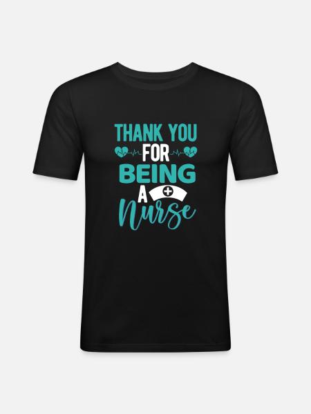 Merci d’être une infirmière-infirmière appréciation - T-shirt près du corps Homme - noir