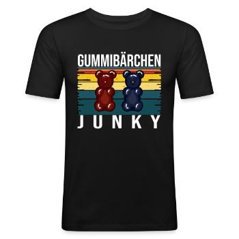 Gummibärchen Junky - Männer Slim Fit T-Shirt - Schwarz - Vorne - Nik (191cm)