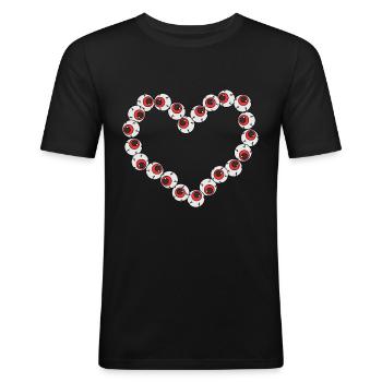 Weirdcore Aesthetic Strange Heart from Eyeballs Odd - Men's Slim Fit T-Shirt - black - Front - Nik (191cm)