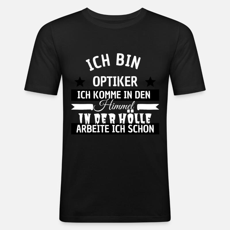 Optiker - Männer Slim Fit T-Shirt - Schwarz