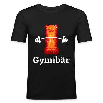 Gummibärchen Gummibären Gymibär - Männer Slim Fit T-Shirt - Schwarz - Vorne - Nik (191cm)
