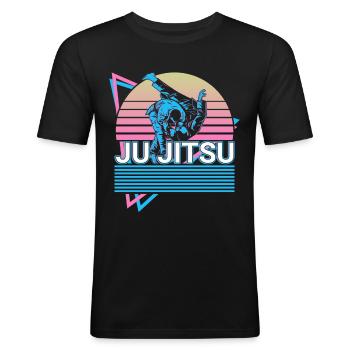 Ju Jitsu Retro Gift - Men's Slim Fit T-Shirt - black - Front - Nik (191cm)