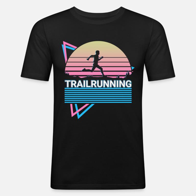 Trail Running Trail Runner Rétro - T-shirt près du corps Homme - noir