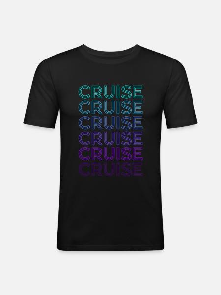 Kreuzfahrt Retro - Männer Slim Fit T-Shirt - Schwarz