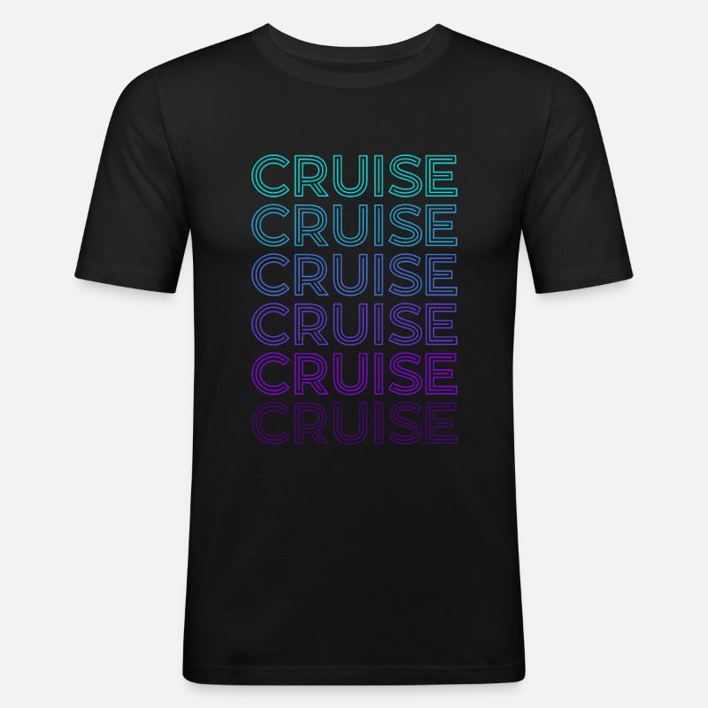 Kreuzfahrt Retro - Männer Slim Fit T-Shirt - Schwarz