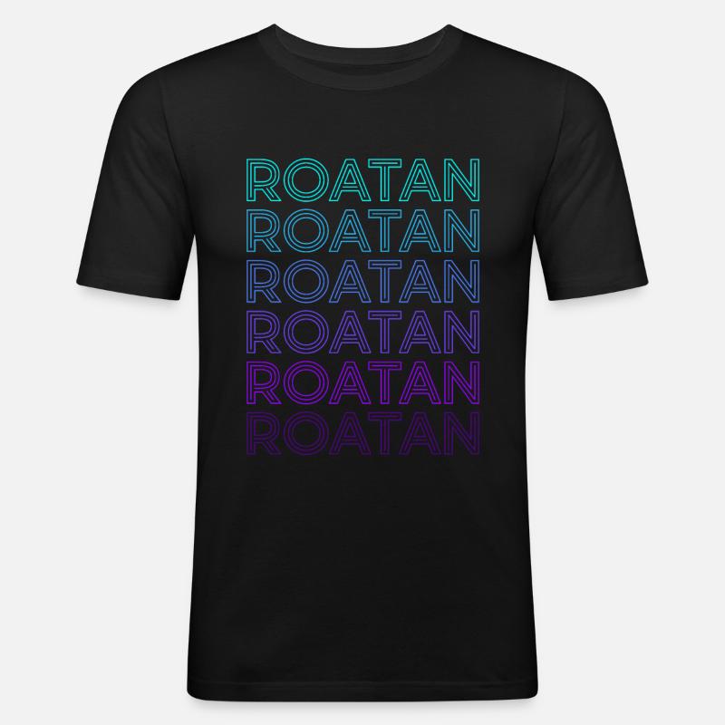 Roatan Retro - Men's Slim Fit T-Shirt - black