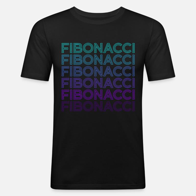Fibonacci Spiral Fibonacci Sequence Retro - Men's Slim Fit T-Shirt - black