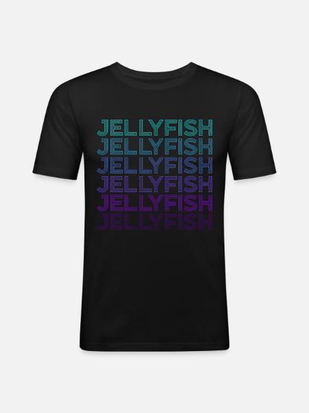 Jellyfish Retro - Men's Slim Fit T-Shirt - black