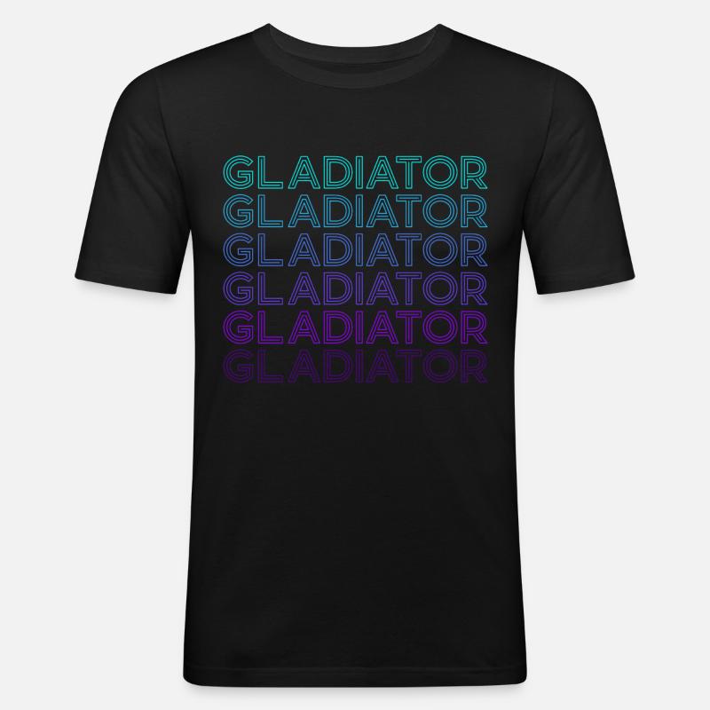 Gladiator Retro - Männer Slim Fit T-Shirt - Schwarz