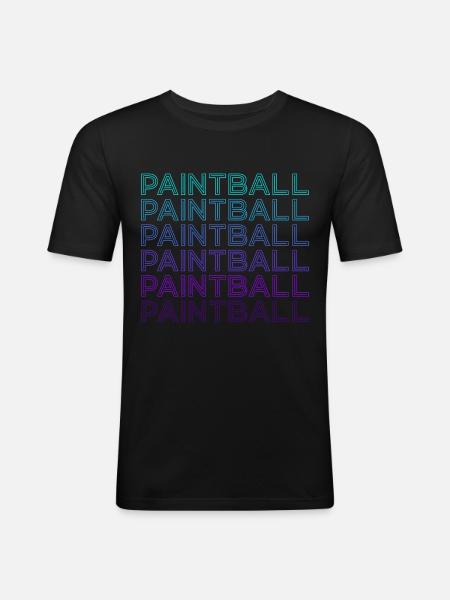 Paintball Player Team Retro - Men's Slim Fit T-Shirt - black