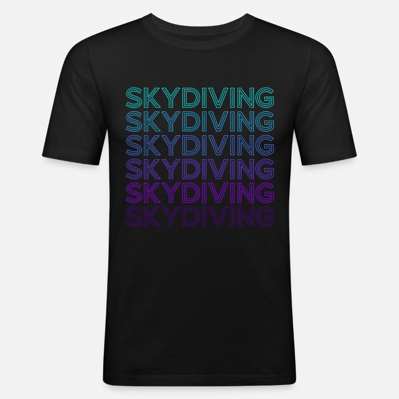 Skydiving Parachutists Parachutesp - Men's Slim Fit T-Shirt - black