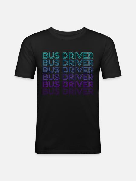 Bus driver Bus ride Retro - Men's Slim Fit T-Shirt - black