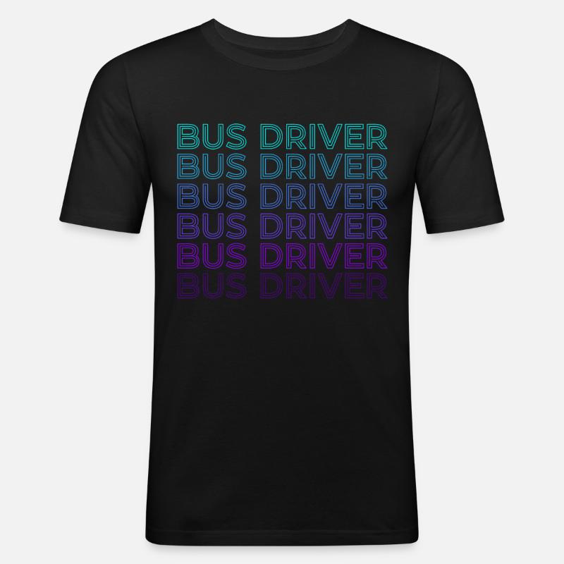 Busfahrer Busfahren Retro - Männer Slim Fit T-Shirt - Schwarz