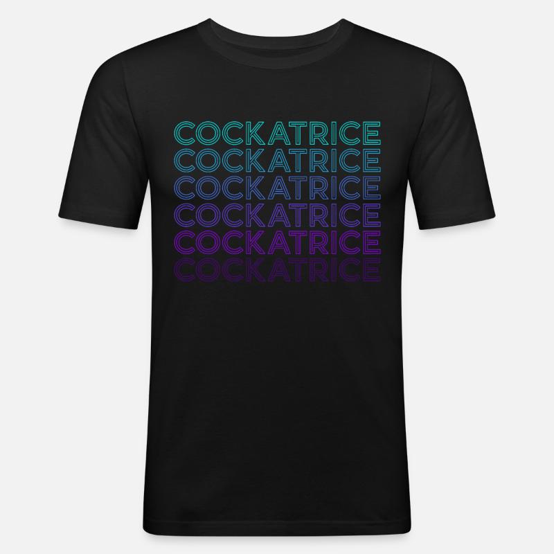Korallenriff Retro - Männer Slim Fit T-Shirt - Schwarz