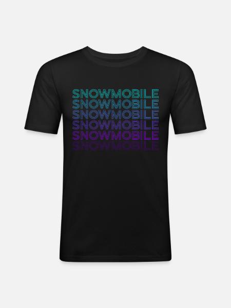 Motoneige Rétro - T-shirt près du corps Homme - noir