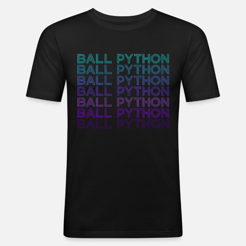 Kugelpython Schlange Retro - Männer Slim Fit T-Shirt - Schwarz