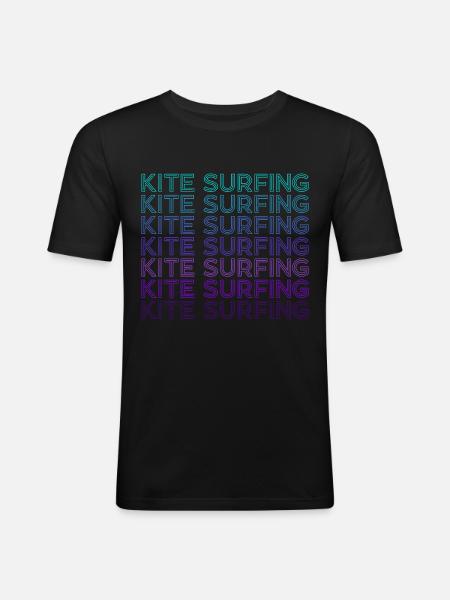 Kitesurfing Retro - Men's Slim Fit T-Shirt - black