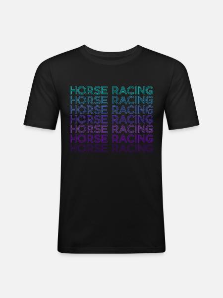Courses de chevaux Rétro - T-shirt près du corps Homme - noir