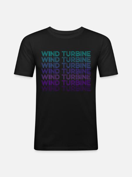 Wind turbine Retro - Men's Slim Fit T-Shirt - black