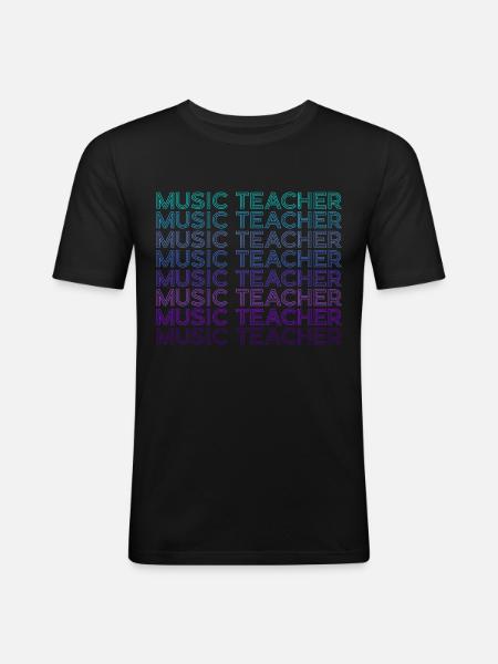 Music Teacher Retro - Men's Slim Fit T-Shirt - black